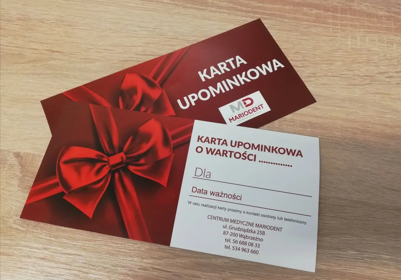 Karta upominkowa Mariodent
